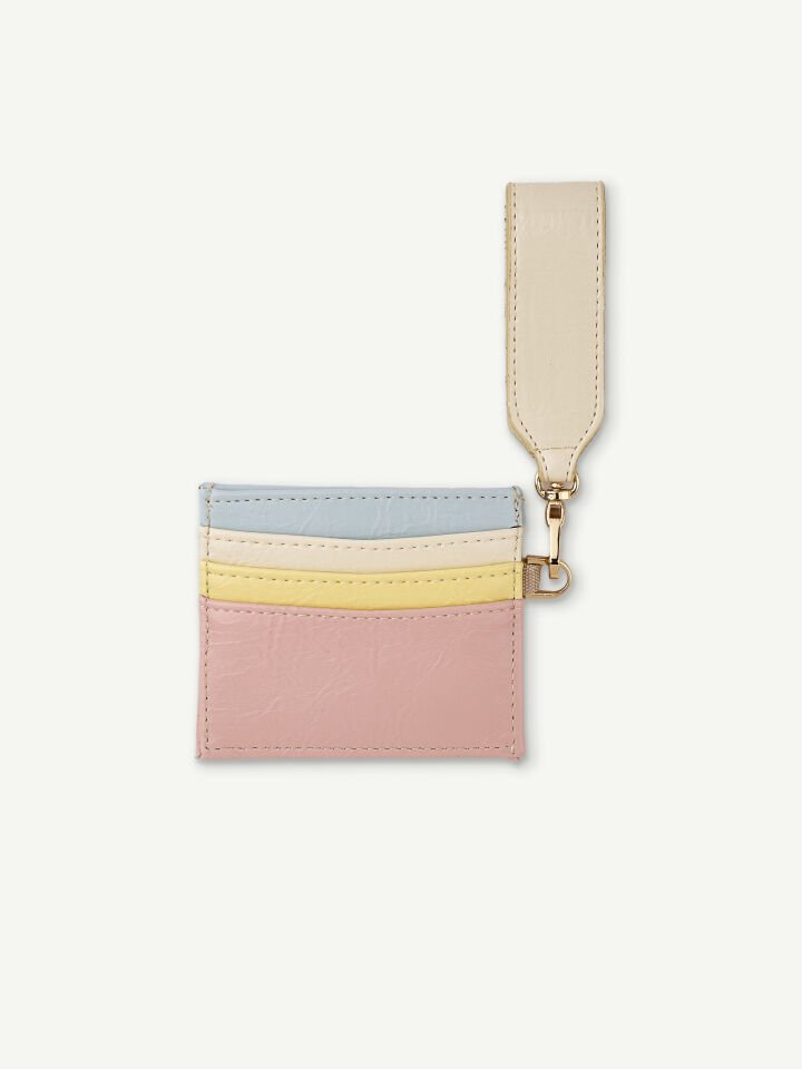 Kadın Fiyonk Detaylı Anahtarlıklı Parlak Suni Deri Kartlık